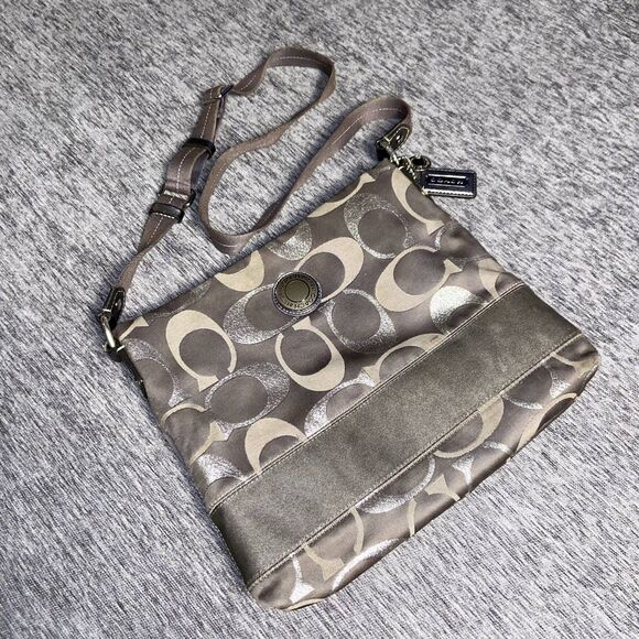 Coach Signature Stripe Swingpack Crossbody Purse - Picture 1 of 8
